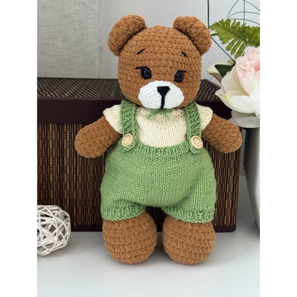 Handmade Other - Handmade Plush Сrochet Teddy Bear, Soft Stuffed Animal, Nursery Decor, Gift for